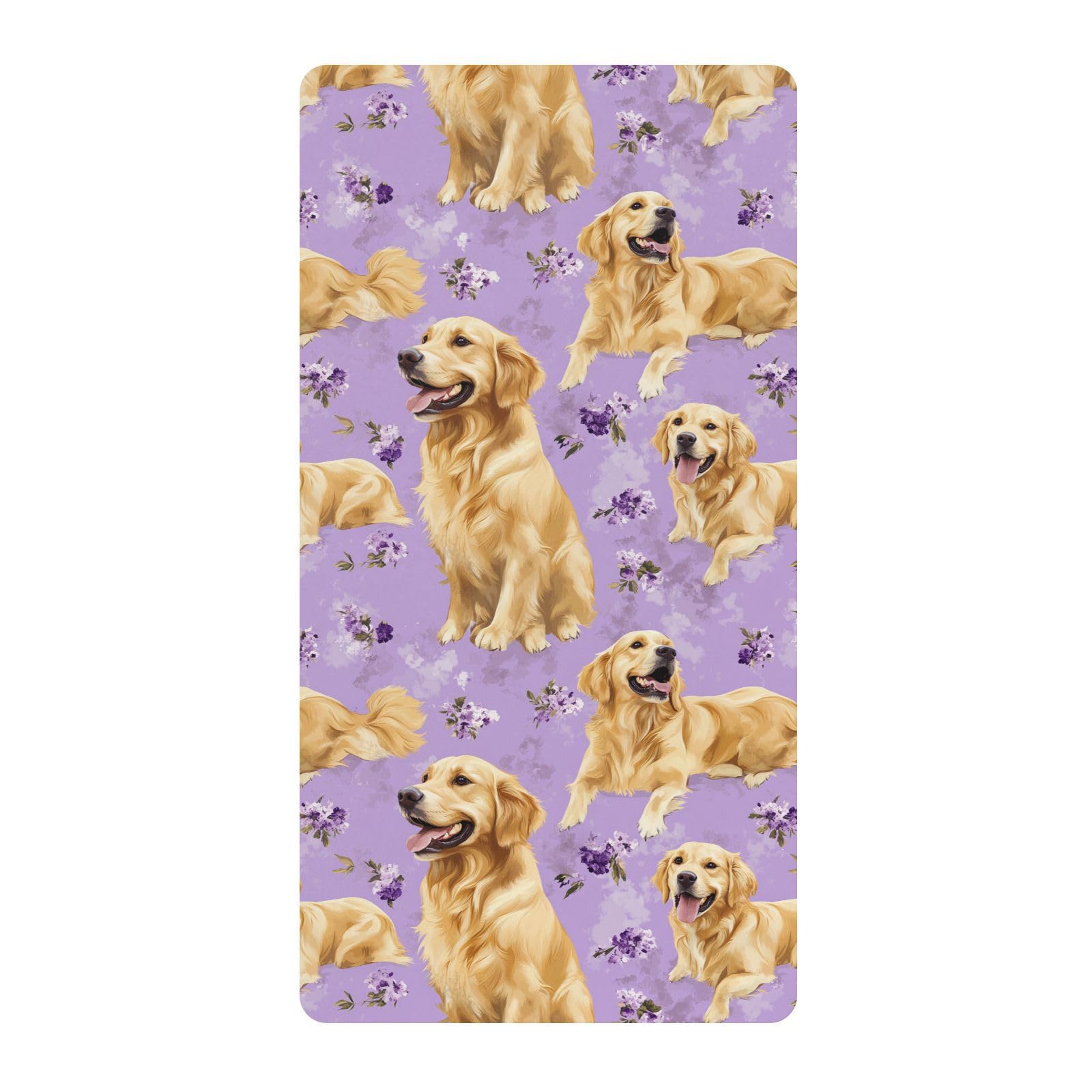 Art Golden Retriever - Lenzuola per culla in cotone, motivo cani Golden Retriever, in morbida mussola, per la decorazione della cameretta dei bambini, 1 confezione de algodon para cuna