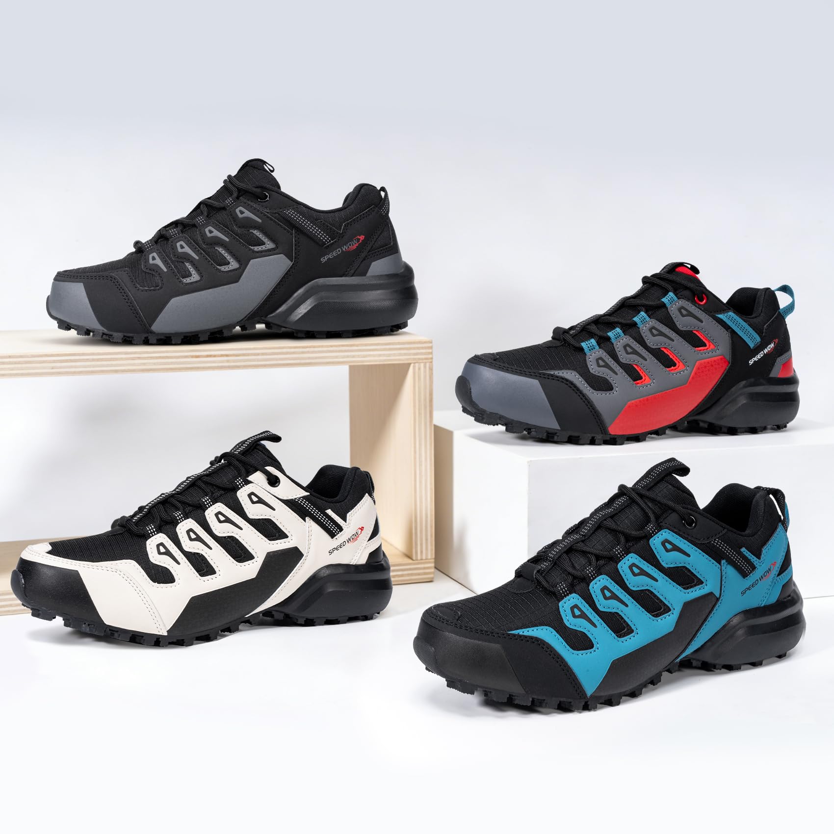 Herren Trail Running Schuhe Wasserdicht Leicht rutschfest – Atmungsaktive Outdoor Wanderschuhe Wasserabweisend – Leichte Sneaker für Walking, Arbeit & Trekking