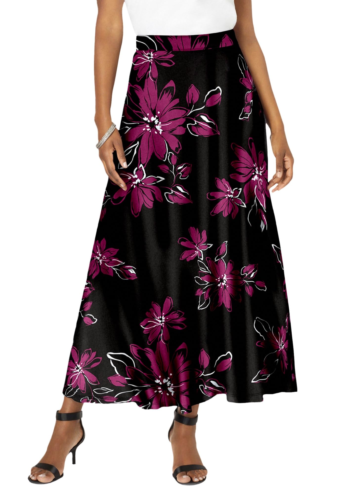 Roamans Womens Plus Size Ultrasmooth Fabric Maxi Skirt