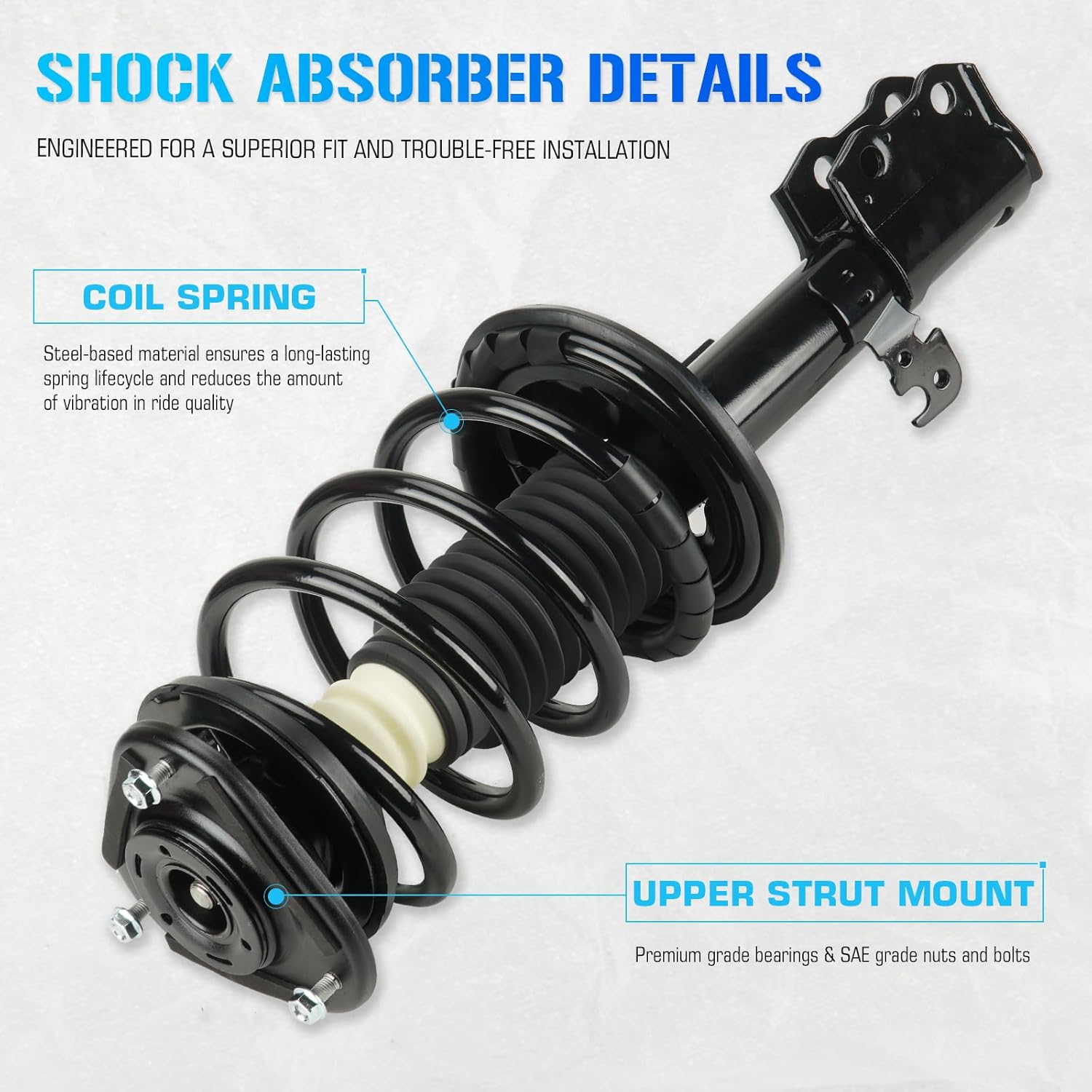 Front Quick Struts Shocks w/Coil Springs for 2003-2008 Toyota Corolla, Strut Shock Absorbers Assemblies Suspension Kit 2004 2005 2006 2007 (Fits 172115 & 172114)