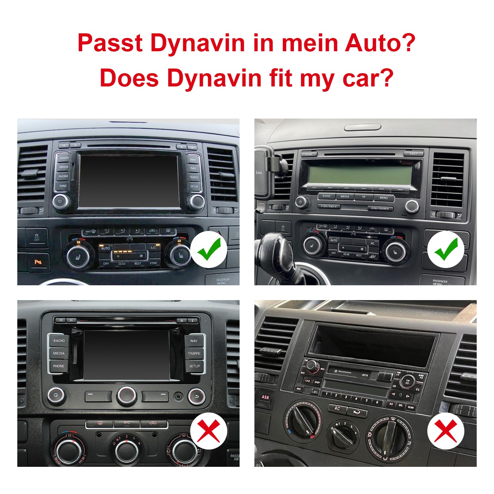 DYNAVIN Android Navigation Autoradio GPS pour VW T5 Multivan California: 9 Pouces Radio avec Wireless CarPlay et Android Auto | Head-up Display | Dab+ Radio: D9-T5 Premium Flex