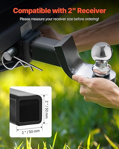 Miniatura 3 de VEVOR Enganche de remolque ajustable, caída de 6 pulgadas y montaje de bola de enganche de elevación de 4.5 pulgadas con receptor de 2.5 pulgadas,