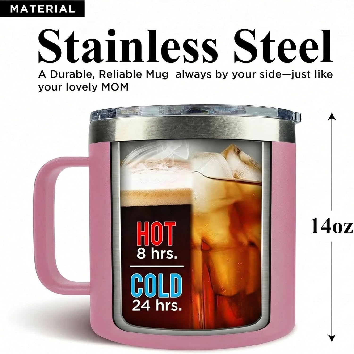 Gifts for Mom from Daughter, Son for Mothers Day, Christmas, Birthday - Birthday Gifts for Moms, Birthday Present for mom, Happy Birthdays Moms - Best Mother Mug 14Oz Stainless Steel Coffee Cup