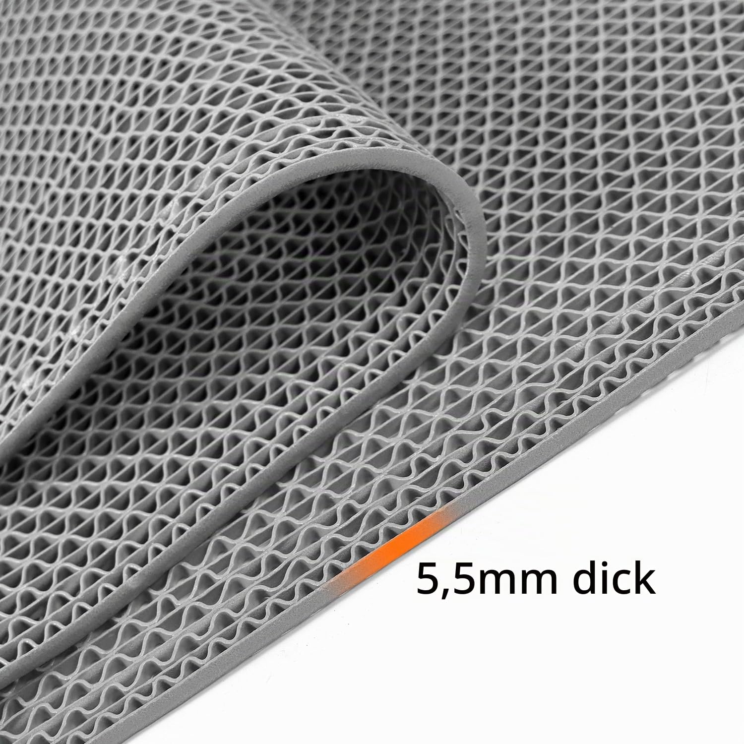 QWORK® PVC Drainagematte für Nassbereiche - 0,9m x 3m, 5,5mm Dick - rutschfeste Saunaläufer Duschmatte für Küche, Balkon, Bars & Restaurants