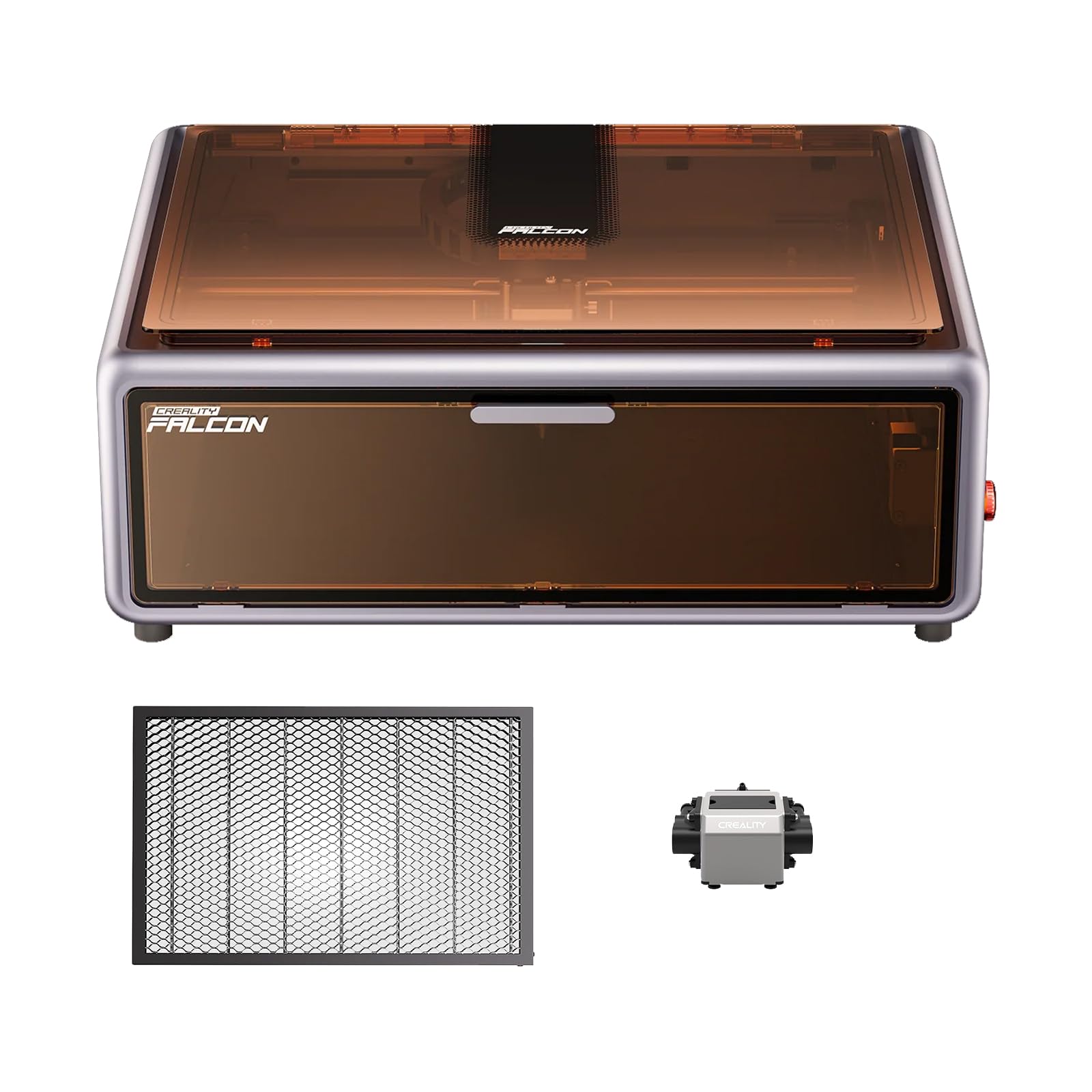 Creality Falcon A1 Macchina per incisione laser 10 W con tavolo a nido d'ape 460 x 346 mm, rilevamento automatico del materiale, incisore e taglierina laser da 600 mm/s, posizionamento telecamera HD