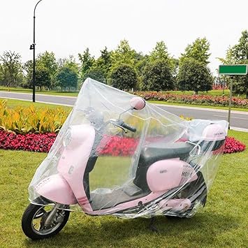 iCare Universal Outdoor Protector Bike Rain Dustproof Scooter Covers Waterproof | Electric Bicycle Motorbike Scooter, Activa Cover, Transparent Cover Two Wheeler Scooter (XXL)