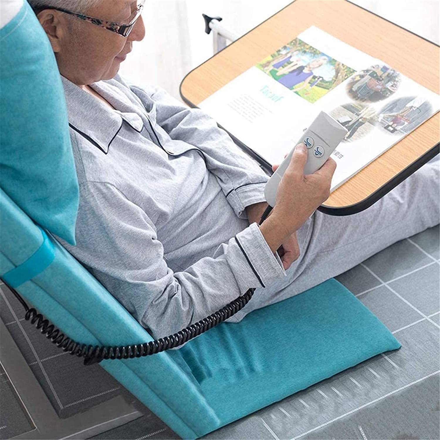 LYDZUSDP Clamp Electric Bed Backrest,Medical Pillow Lifter Adjustable Power Sit-Up Back Stand Assist Aid Perfect for Back Support Elderly Pregnant Women with Mobility