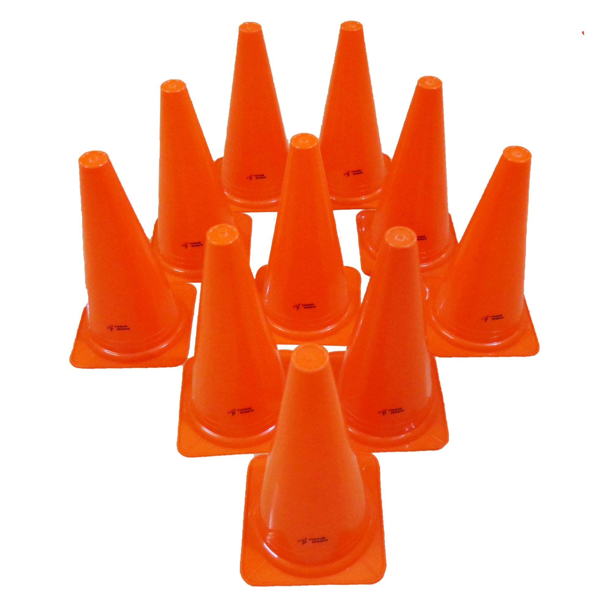 VIGOUR SPORTS 12" Agility Training Marker Cones (Set of 10) for Football, Fitness, Track and Field, Kids, Cricket Field Markers (B08JV55G6W) Amazon Price History, Amazon Price Tracker