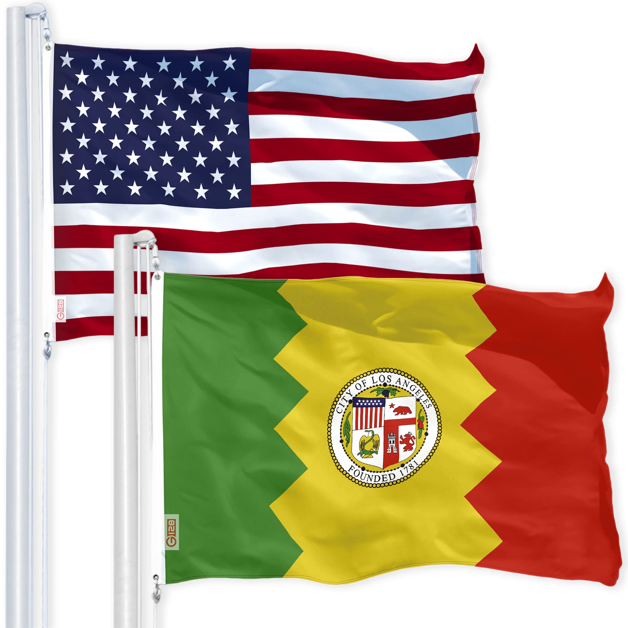 ZO3 アメリカ国旗　日本製？ Amazon.com: G128 Combo Pack: USA American Flag 3x5 Ft 150D Printed