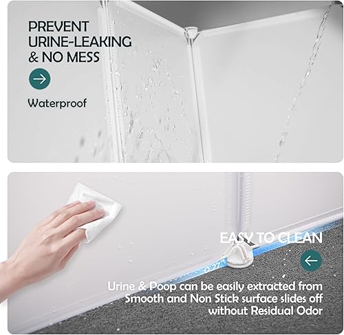 Miniatura 3 de MEEXPAWS Caja de arena para gatos pequeña, protector contra salpicaduras de 20.5 pulgadas de largo x 14 pulgadas de ancho x 18 pulgadas de alto, con