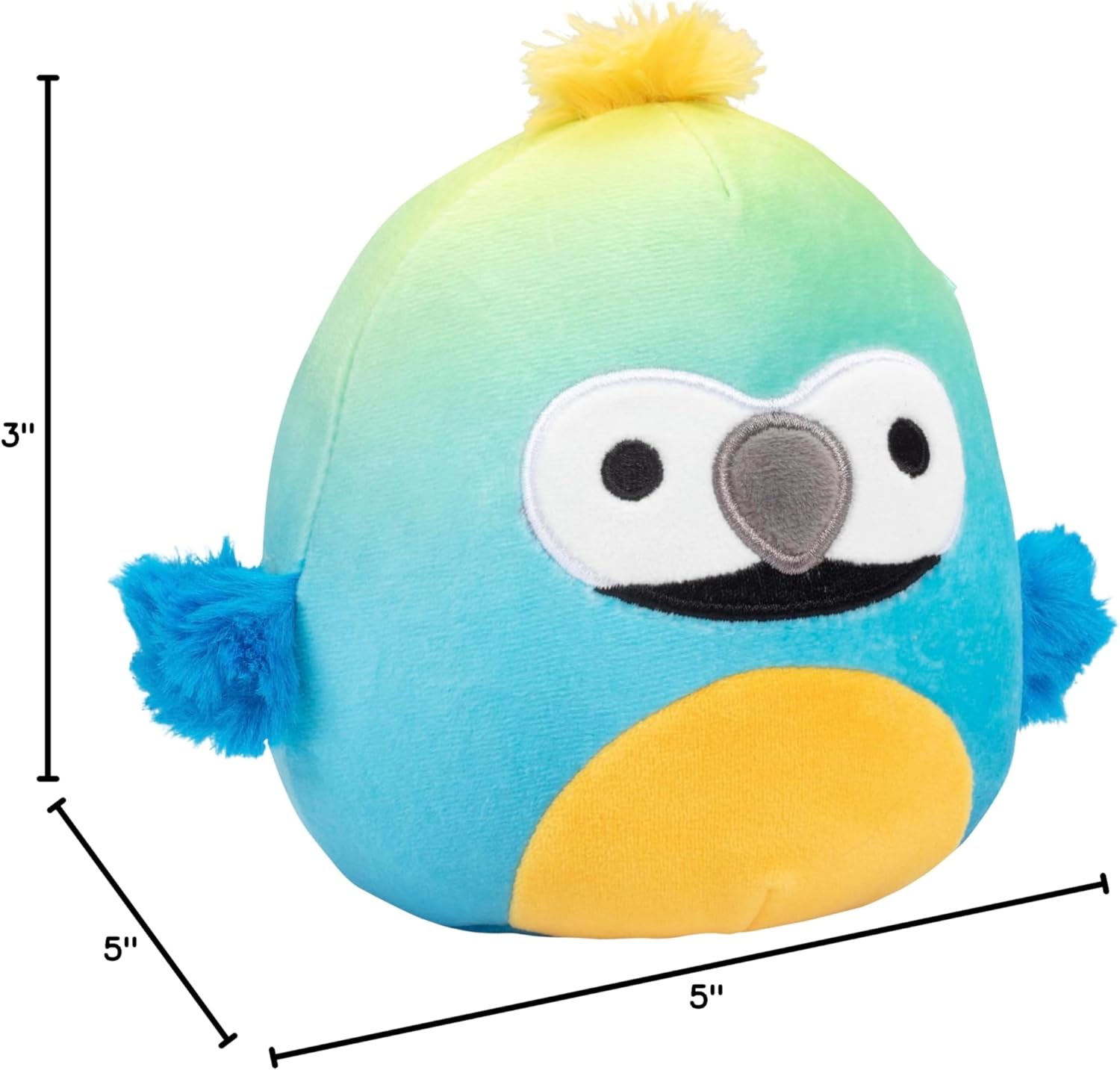 Squishmallows Original 5-Inch Baptise The Macaw - Official Jazwares Little Plush - Collectible Soft & Squishy Mini Stuffed Animal Toy - Add to Your Squad - Gift for Kids, Girls & Boys