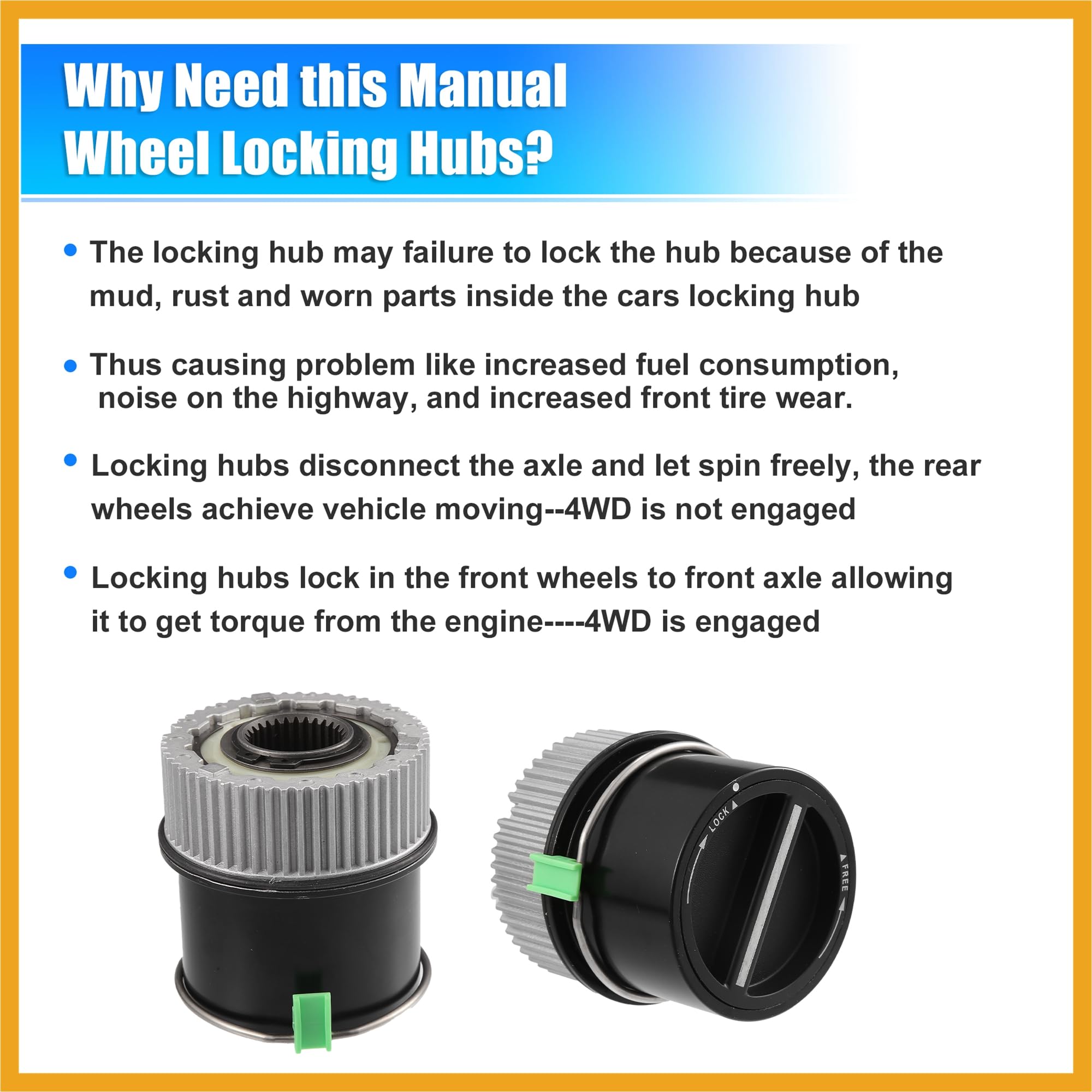 Amazon.com: Partuto 1 Pair 4WD Front Manual Wheel Locking Hub 1C3Z