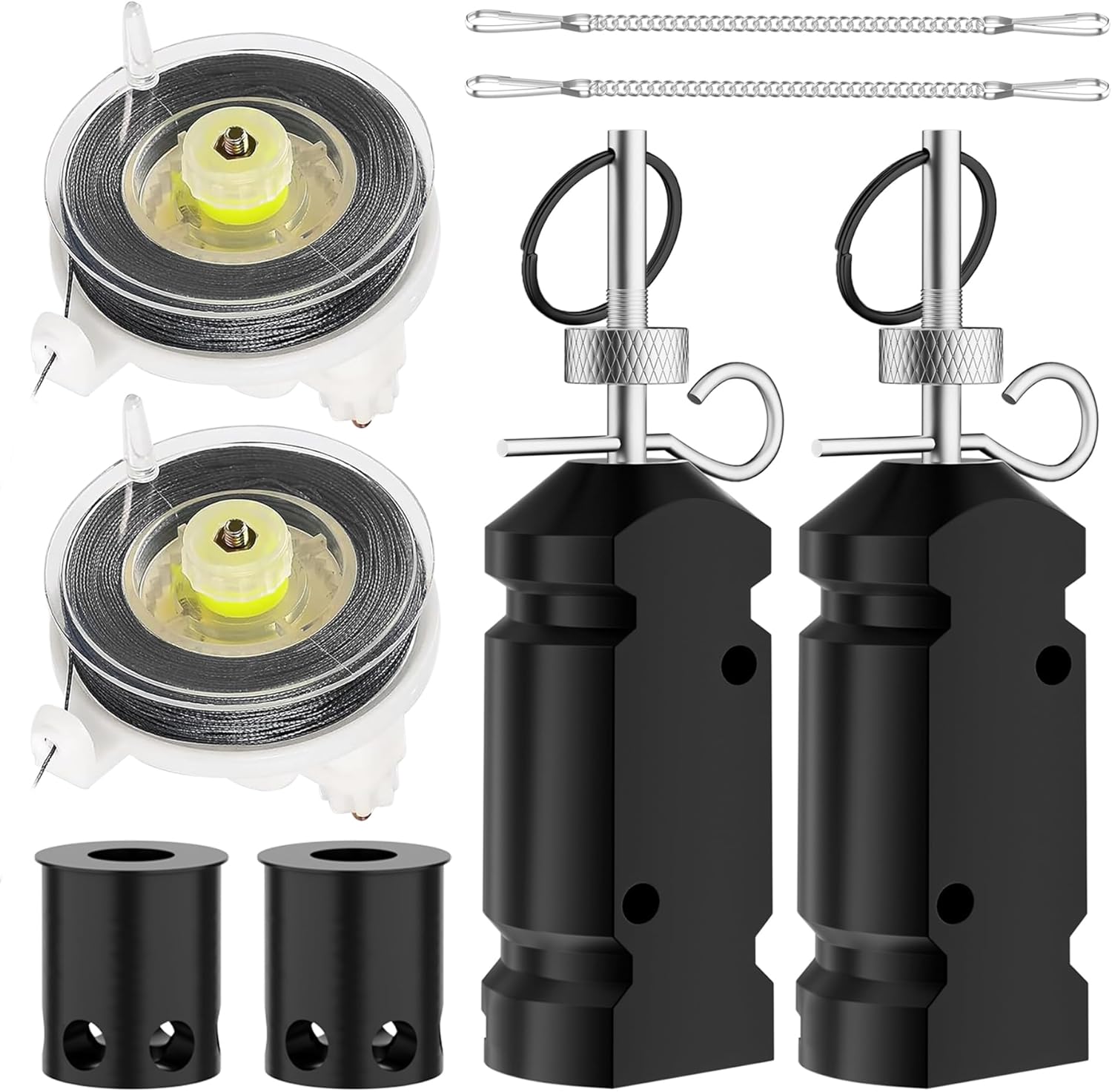 12 Gauge Camping Trip Wire Alarm Device, 2 Packs Perimeter Trip Alarm, Kevlar Cord for Camping Safety & Survival Equipment, Home Defense Weapon for Outdoor and Bear Deterrent