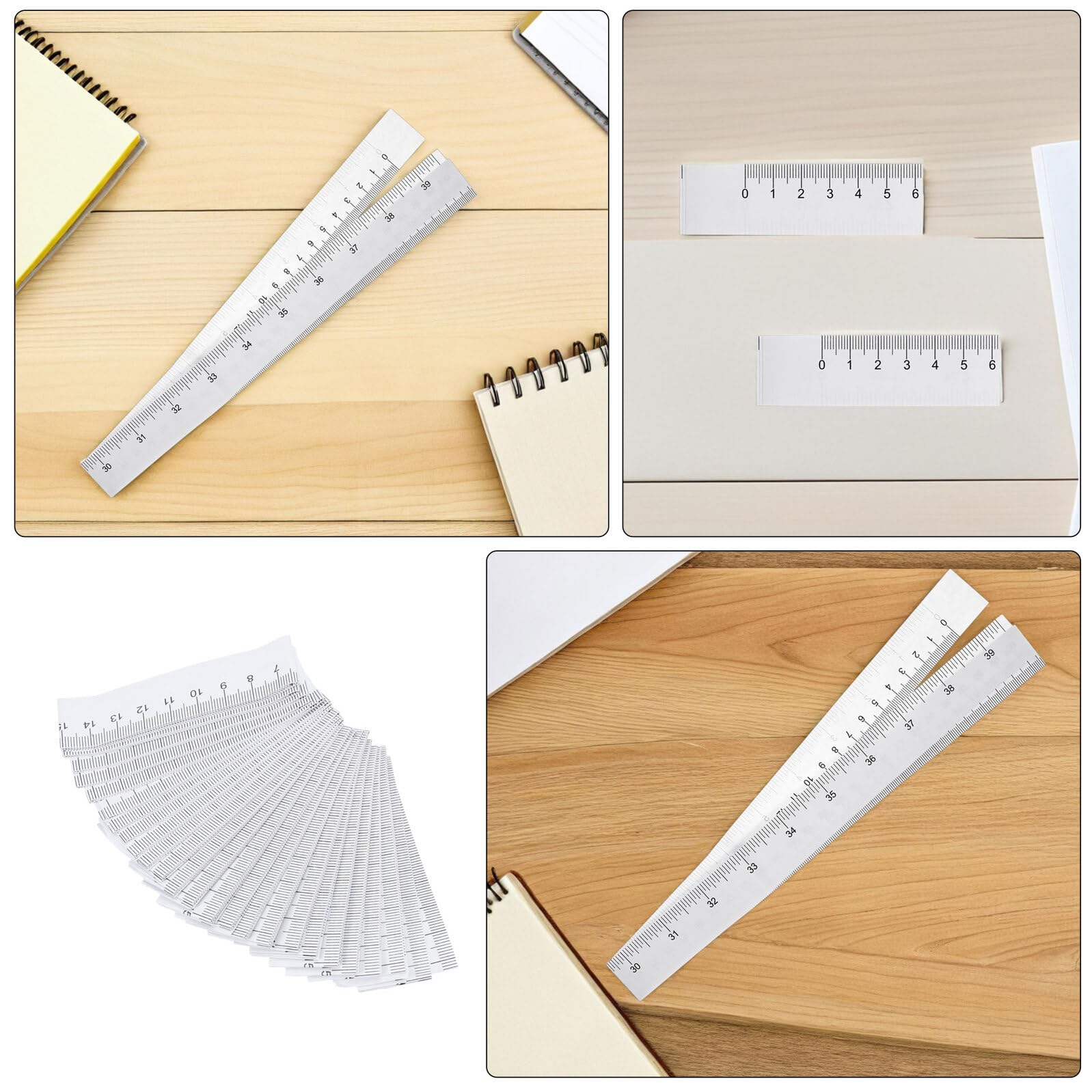 Cinta Métrica de Papel Flexible 1m, 150 Piezas, Blanco