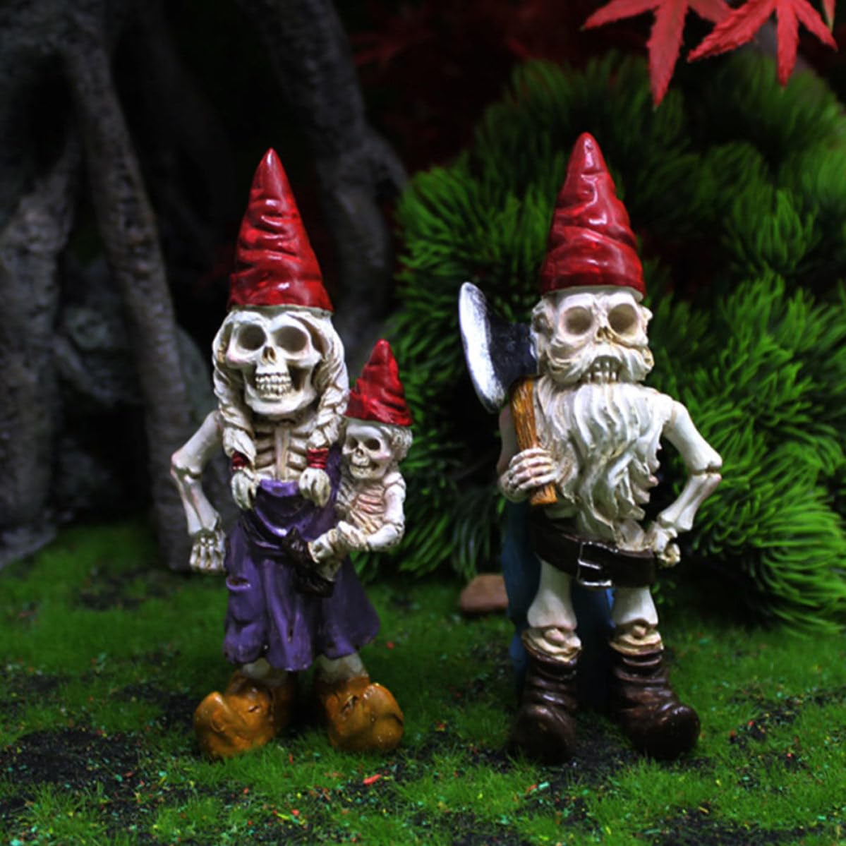 Uonlytech 10 Pezzi Decorazione Halloween in Resina Statuette di Nani Scheletro, Lavorazione Fine, Materiale Resistente, per Davanzale o Tavolino