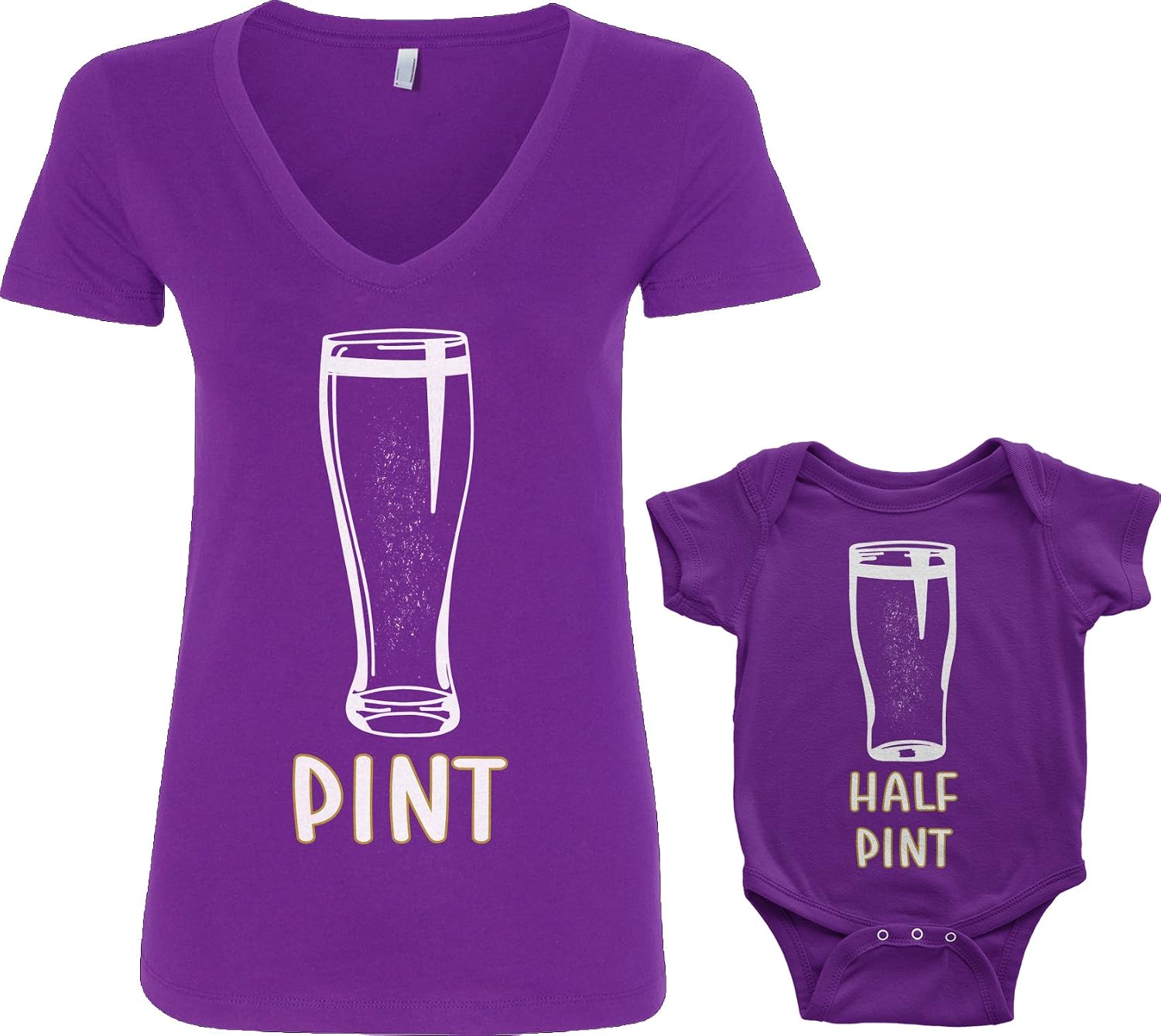 Threadrock Pint & Half Pint Infant Bodysuit & Women's V-Neck T-Shirt Set