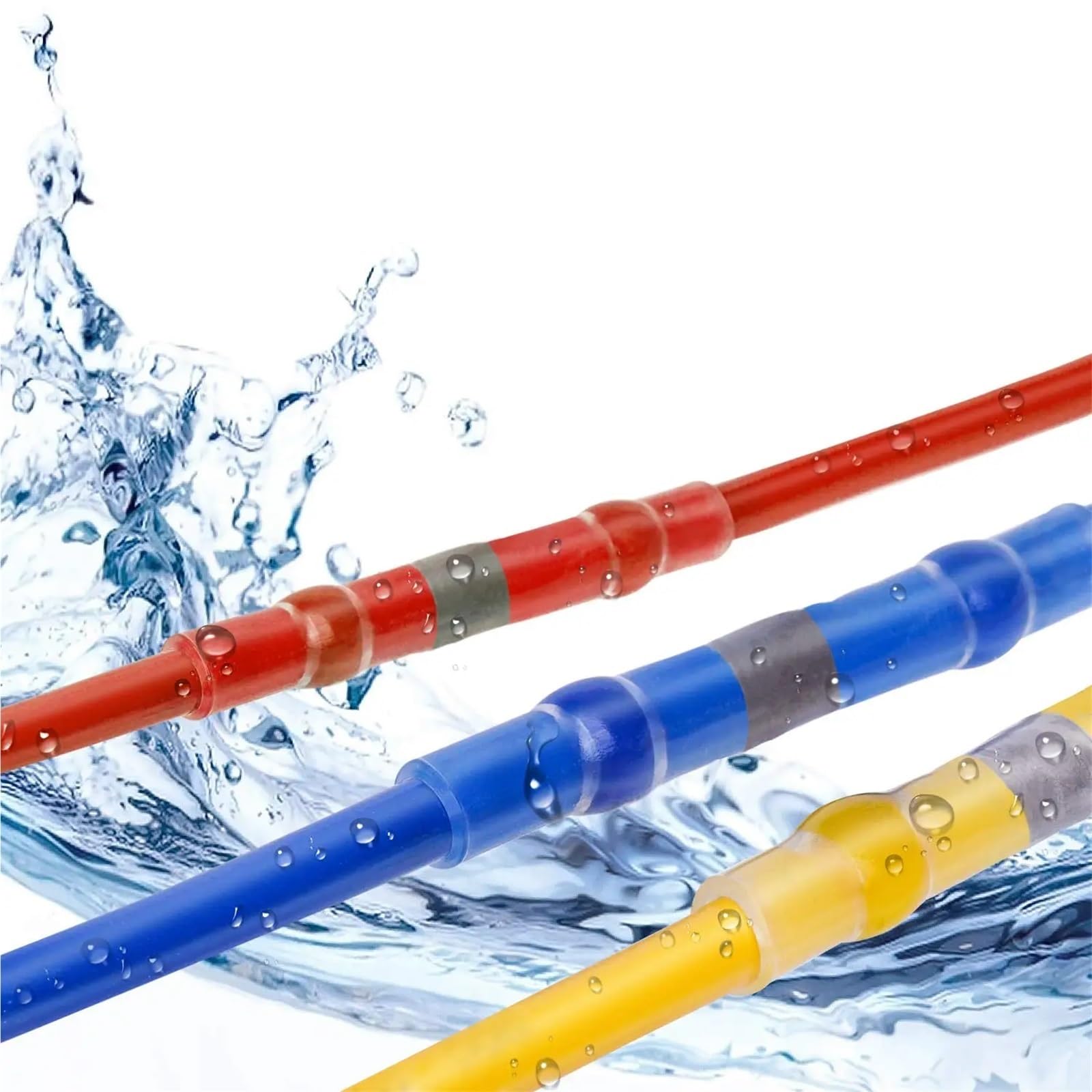 Terminales Eléctricos Termorretráctiles Kit de empalme cables y conectores eléctricos con sellado soldadura, terminales crimpado termorretráctiles 50 a 800 piezas(300pcs)