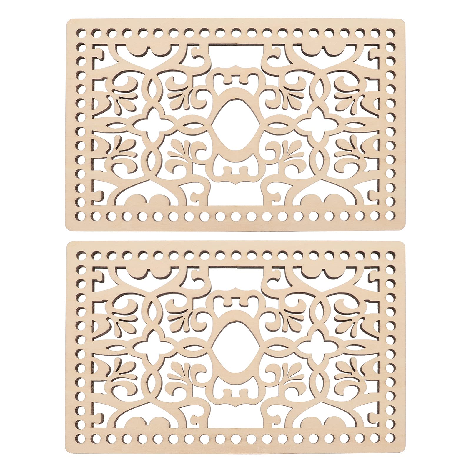 Healifty 2pcs DIY Knitting Crochet Wooden Bag Bottom Shaper Handbag Purse Base Shaper Sewing Knitting Accessories Style A