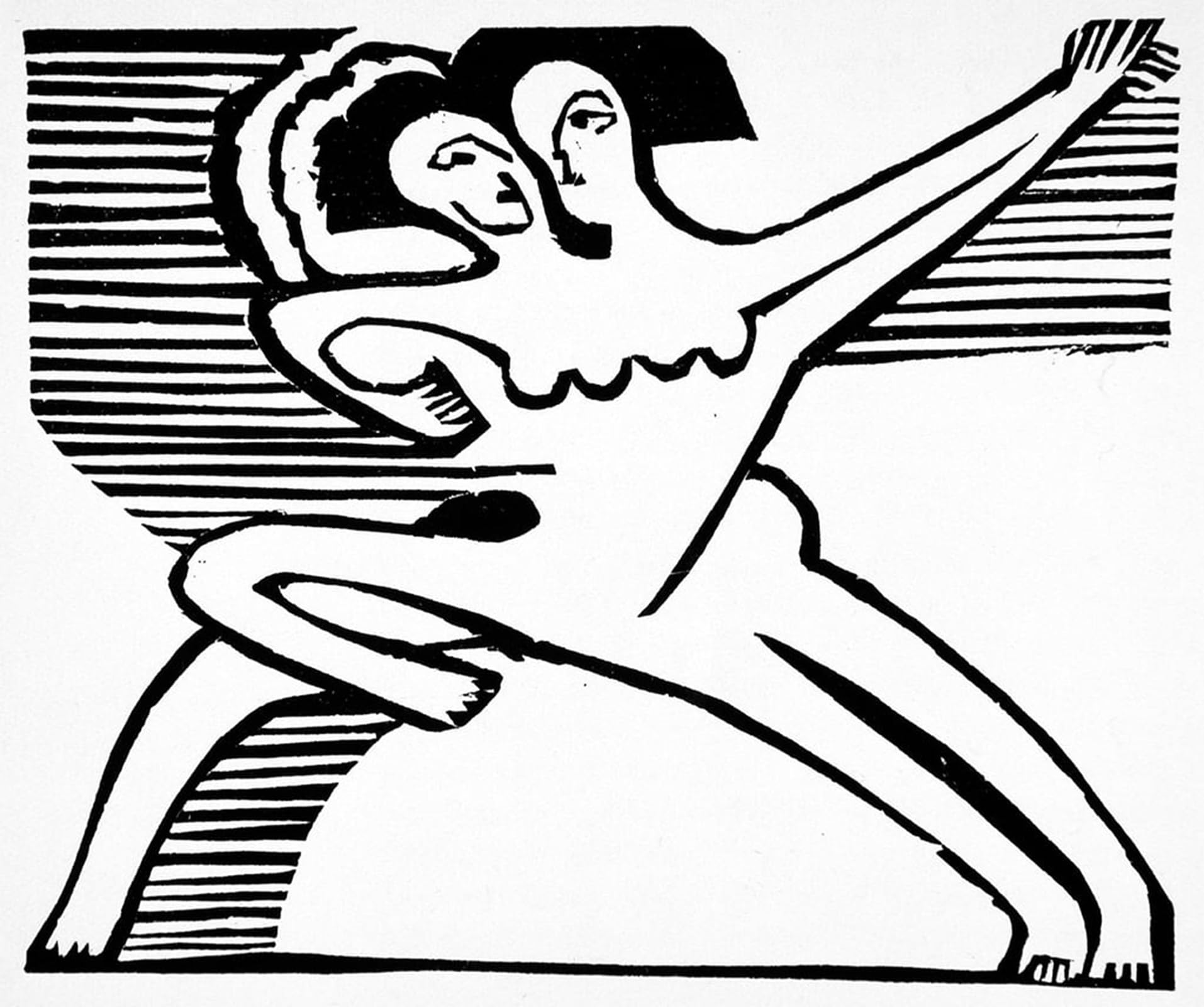 ARTXLXXBN Famous Art Print Poster Vintage Wall Art Two dancers by Ernst Ludwig Kirchner Canvas Art Poster for Home Decor 60x90cm