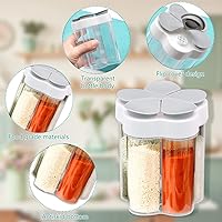Vista 3 de 2 contenedores de especias de viaje, 5 en 1 frascos de condimentos para campamento, botella de condimentos de plástico transparente para cámper