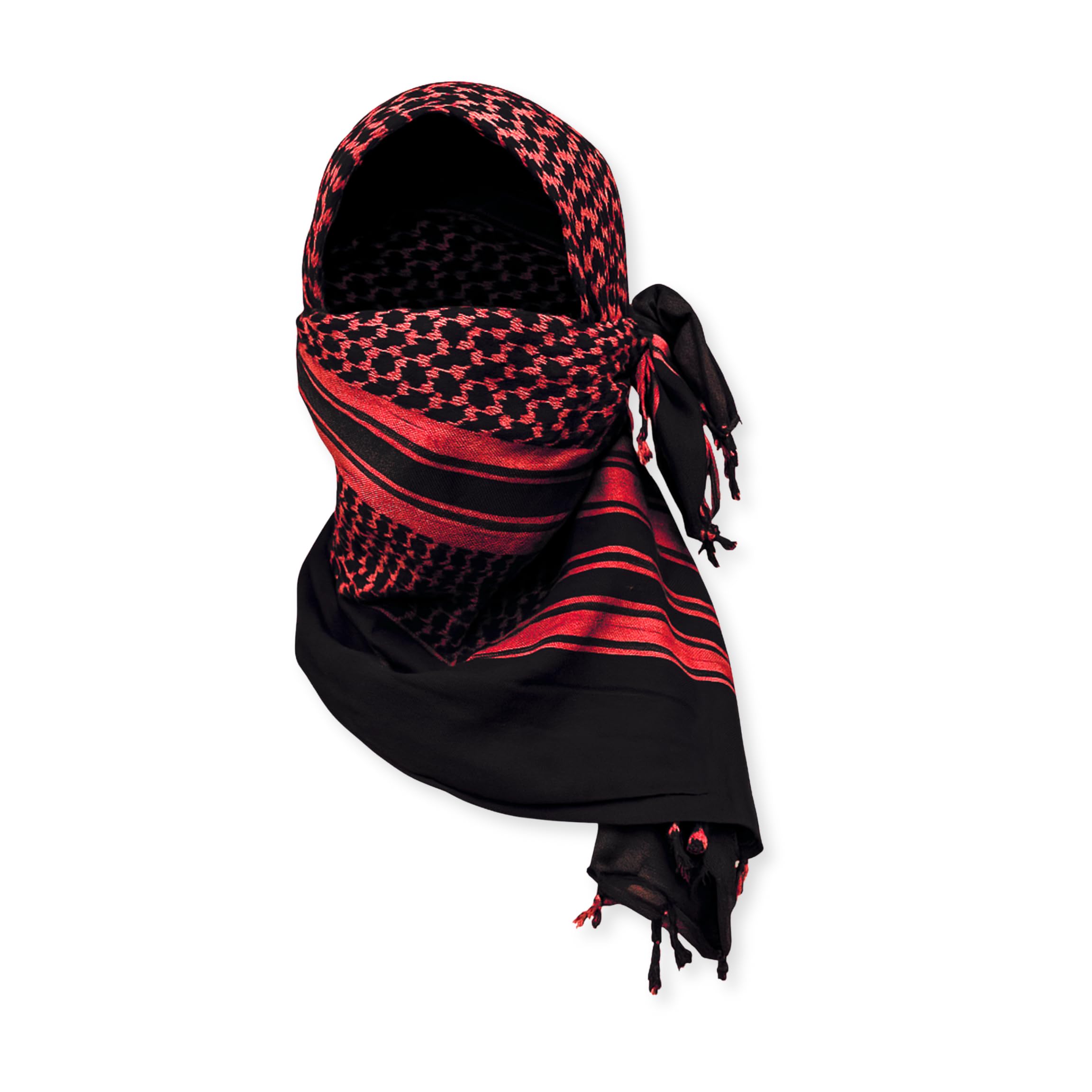 M MCGUIRE GEAR Shemagh Tactical Scarf, Middle Eastern Desert Hood, Bandana, Keffiyeh, Military Style, 100% Cotton, 42" x 42"