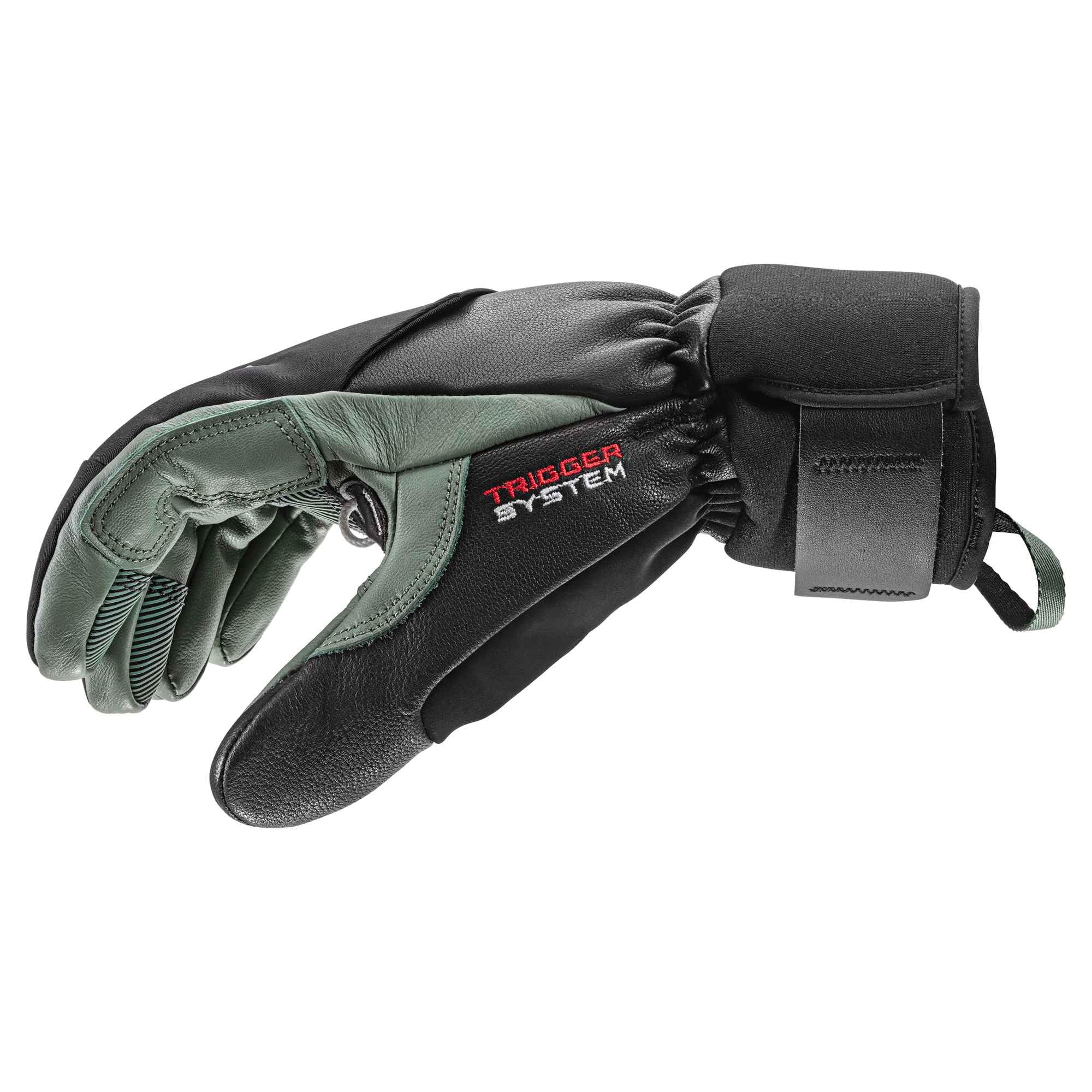 LEKI Hevon 3D Alpin - Guantes con gatillo 3D, Color Negro y Verde