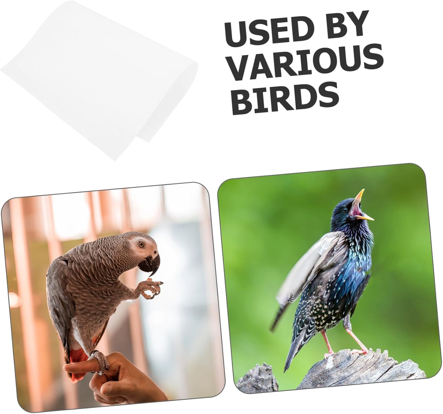 GALPADA 100pcs Disposable Water-Absorbing Chassis Bird Tray Paper Liner Bird Cage Paper Pad Cage Bird Cage Liner Parrot Pads Indoor Bird Cage Pad Cushion Cage Liner Paper for Birds White
