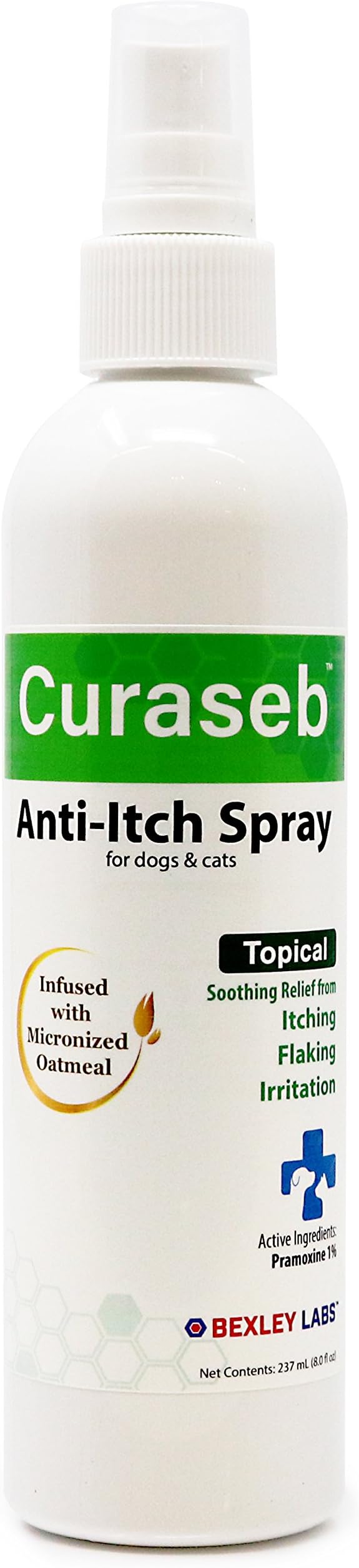 Curaseb | Anti Itch Spray for Dogs & Cats w/ Oatmeal - Instantly Soothes & Relieves Hot Spots, Chewing, Licking, Perfect for Allergy Dogs, #1 Itchy Dog Spray, 100% Empty Bottle Satisfaction Guarantee