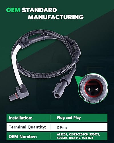 Miniatura 3 de SCITOO 2 sensores de velocidad de rueda ABS delanteros izquierdo derecho para Ford Expedition 1997-2002, F-150 1997-2003, F-250 1997-1998, F-350