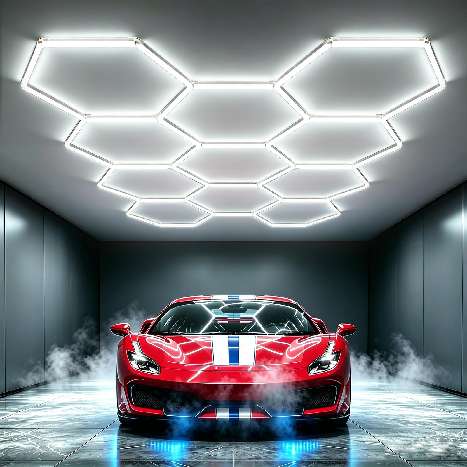 Photo 1 of Bevenus Hexagon LED Garage Light 322W 6500K 38640LM