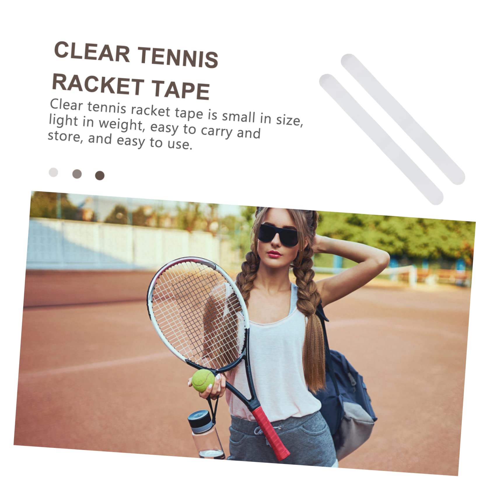 NULYLU 2sets Racket Grip Tape Tennis Racket Protection Tape Scratch Resistant Portable Professional Easy to Install 2pcs*2