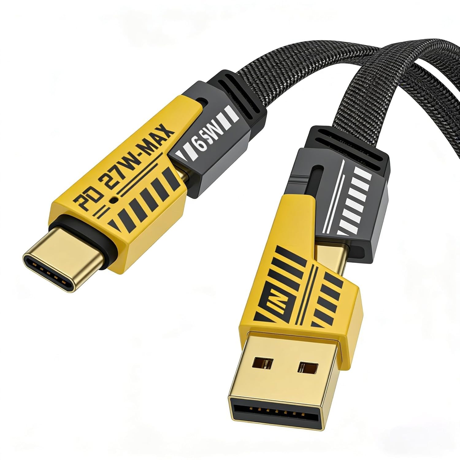 NOHON 4 w 1 Multi USB Kabel do Ładowania 1,2 M：Multikabel USB Type-C Nylonowy Uniwersalny Szybki K abel do Ładowania z USBA/USBC do 65W USBC+ 27W PD Kompatybilny z iPhone 17 16 15 Samsung S26 S25 S24