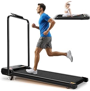 ANCHEER Walking Vibration Pad with 12 Incline Handles 6 in 1 Foldable Under Desk Treadmill 350LBS Capacity 2S