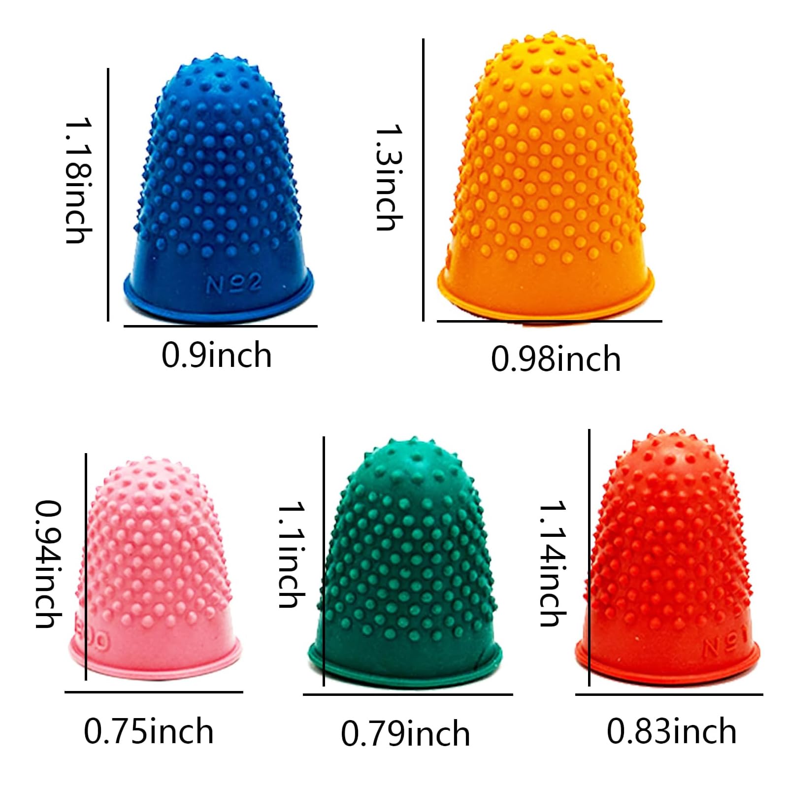 20 Stück Gummi Fingerhüte - 5 Größen Fürs Geldzählen & Basteln