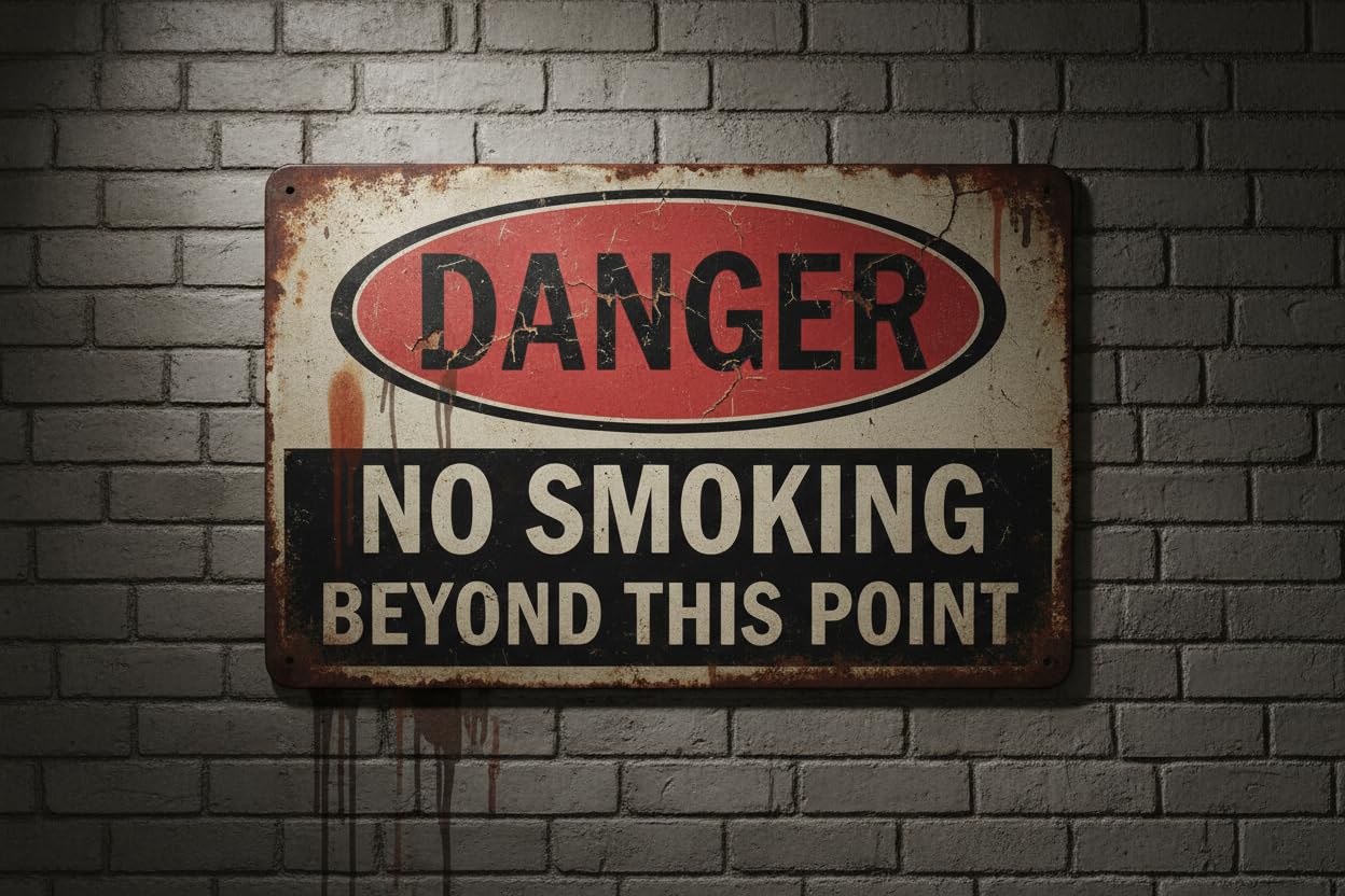 Wall Decor Danger No Smoking Beyond This Point Metal Sign 8x12Inch Clear Signage For S, Fences Vintage Signs Aluminum Plates Printed
