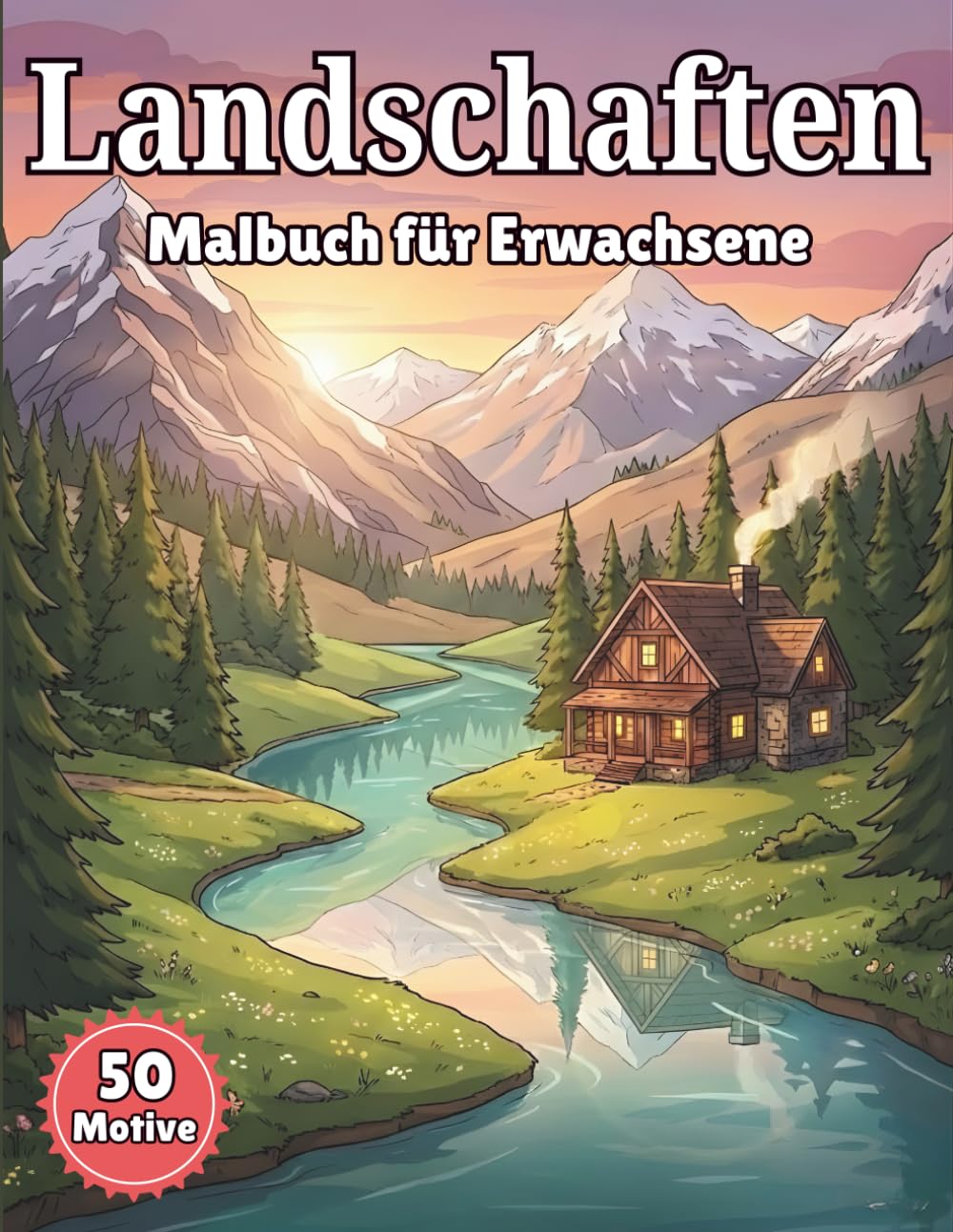 Beruhigende Landschaften Malbuch Für Erwachsene: 50 entspannende Naturszenen zum Stressabbau und Abschalten.