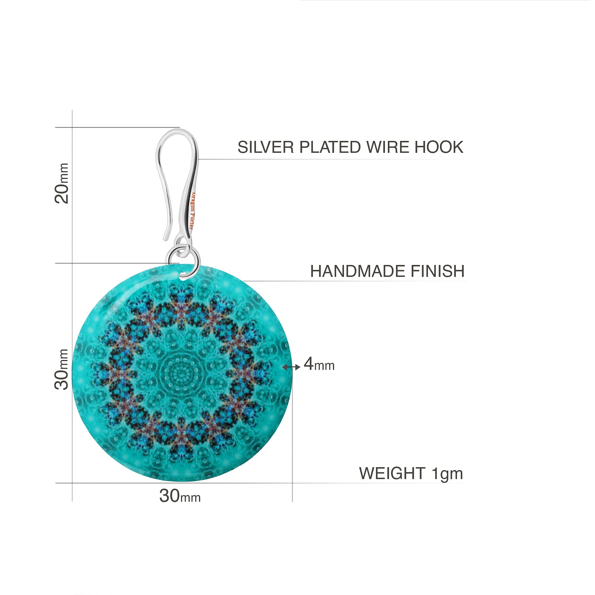 Boho Groß Mandala Design Rund Leicht Ohrringe Hängend Schmuck für Damen