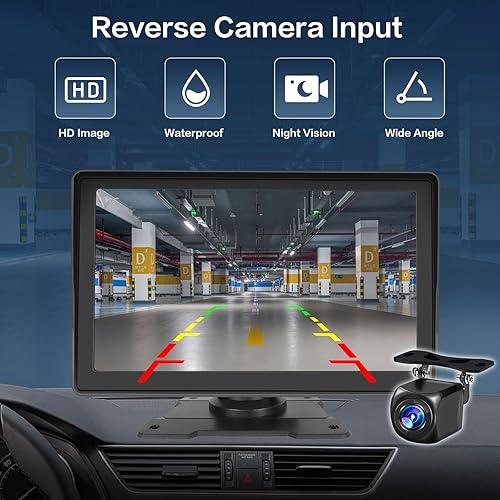 Miniatura 5 de Hikity Estéreo inalámbrico portátil de Apple Carplay para automóvil de 7 pulgadas, pantalla táctil inalámbrica Android Auto, radio portátil para