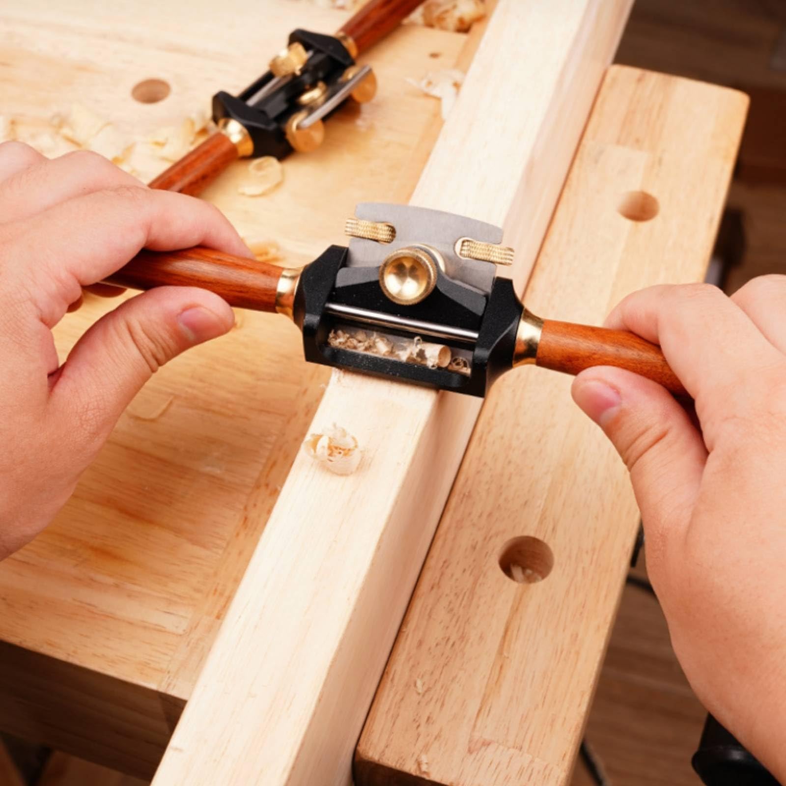 Pialla Manuale in Legno Pialla a Mano Pialla a Blocco Pialla da Finitura Pialla da Rifilo con Suola Piatta per Superfici Lisce Leva a Vite per