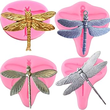 Mujiang Dragonfly Silicone Candy Chocolate Fondant Molds Set Of 4