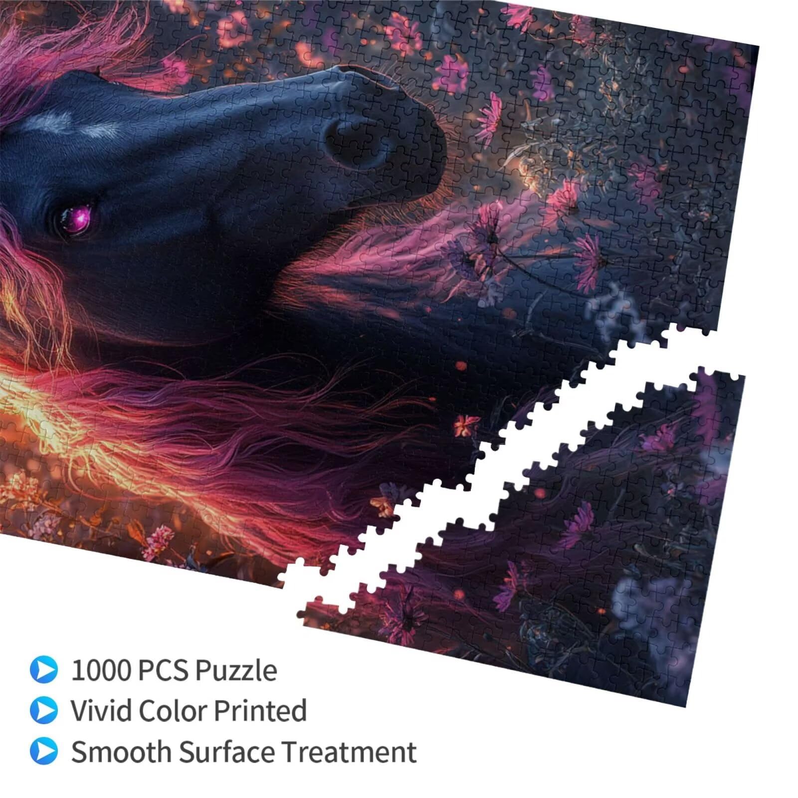 Cheval Puzzle Animal 3000 Pièces Adultes, DIY Puzzles Classiques Art avec Boîte d'emballage et Photos de Référence, Relaxation/Soulagement du Stress/Jeux Amusants, Creatif Cadeau pour Femme M-1536