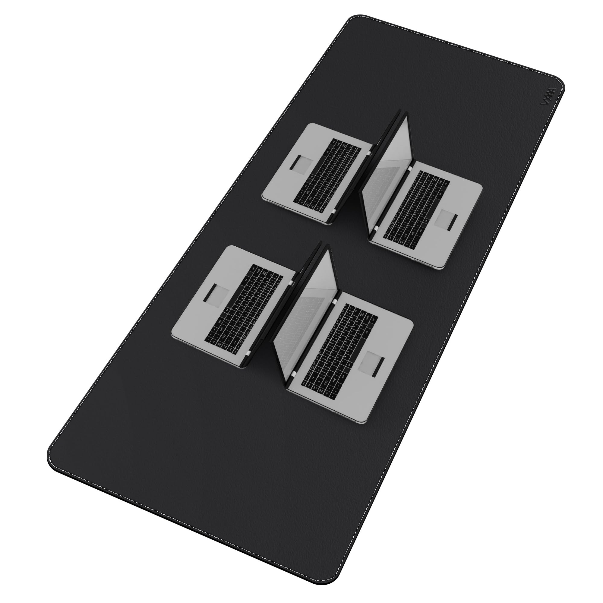 VYAAA Schreibtischunterlage Leder, 150 x 70 cm Tischunterlage, Multifunktionales Laptop Mousepad, Schreibtischmatte für Büro und Zuhause (Schwarz) | Großes Mauspad, rutschfeste PU-Leder-Blotter, wasserdichte Schreibfläche für Büro und Zuhause
