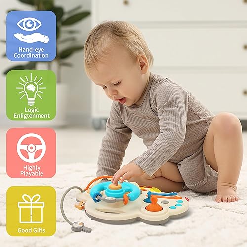 Vista 14 de Caterbee Juguetes para volante de conductor Baby Turn and Learn (azul)