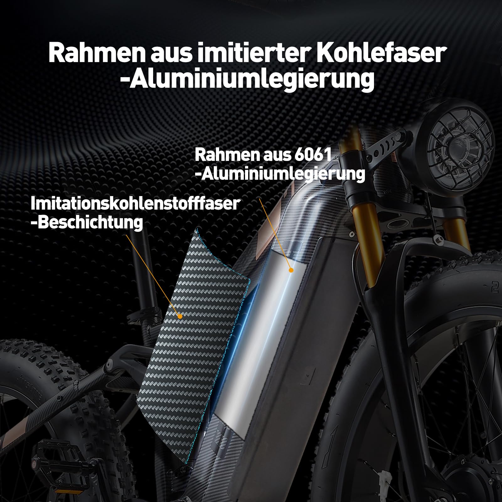 Doppelter Motor 95/190 N.m E Bike elektrofahrräder Herren Damen, Ebike 48V 30Ah Akku bis 160km, 26x4 Zoll Electric Bike 7-Gang Getriebe mit Vollfederung E Fahrrad HC26