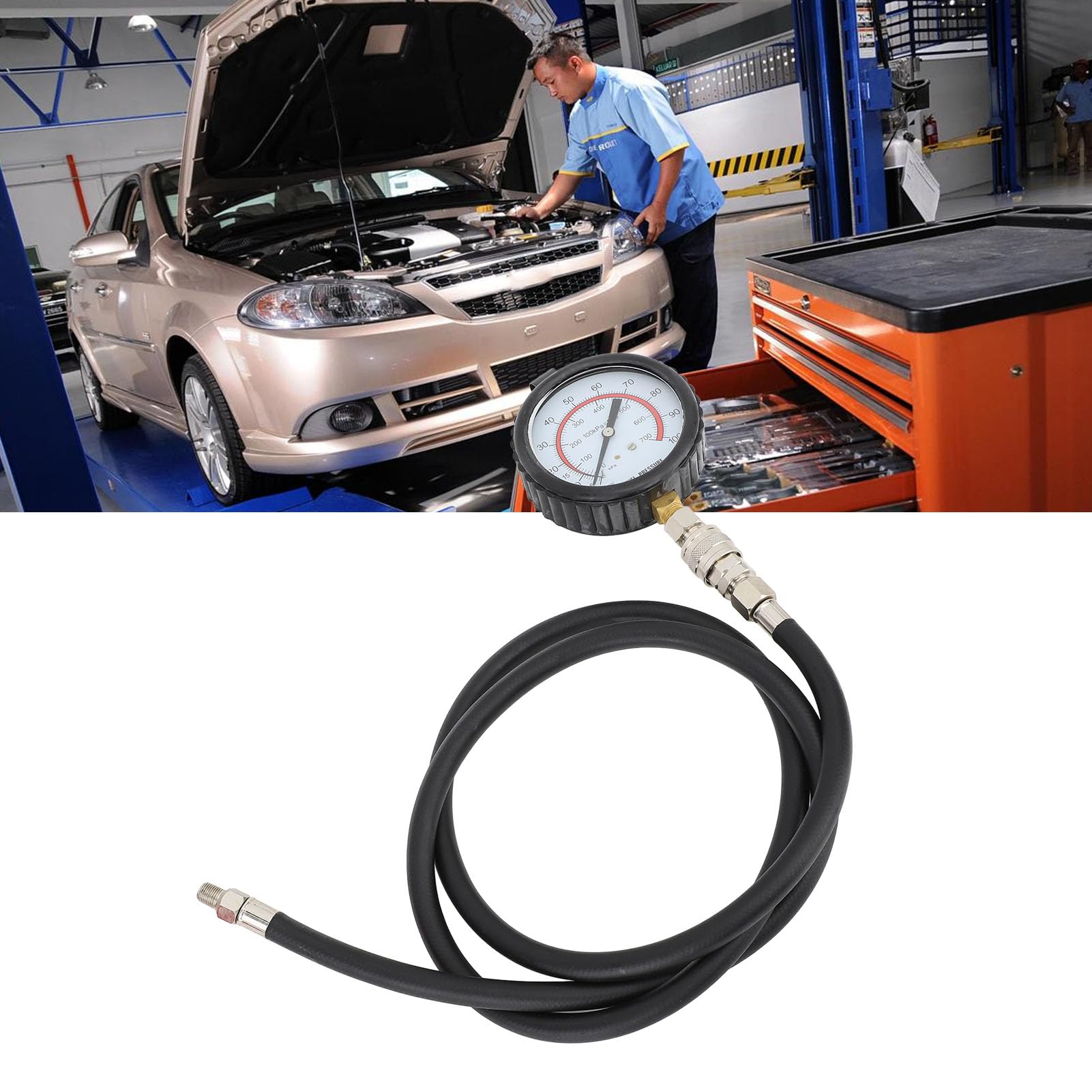 Sonew Tester Pressione Olio Motore e Trasmissione MD3036 con 13 Adattatori Kit Manometro Diagnostico Alta Bassa per Auto