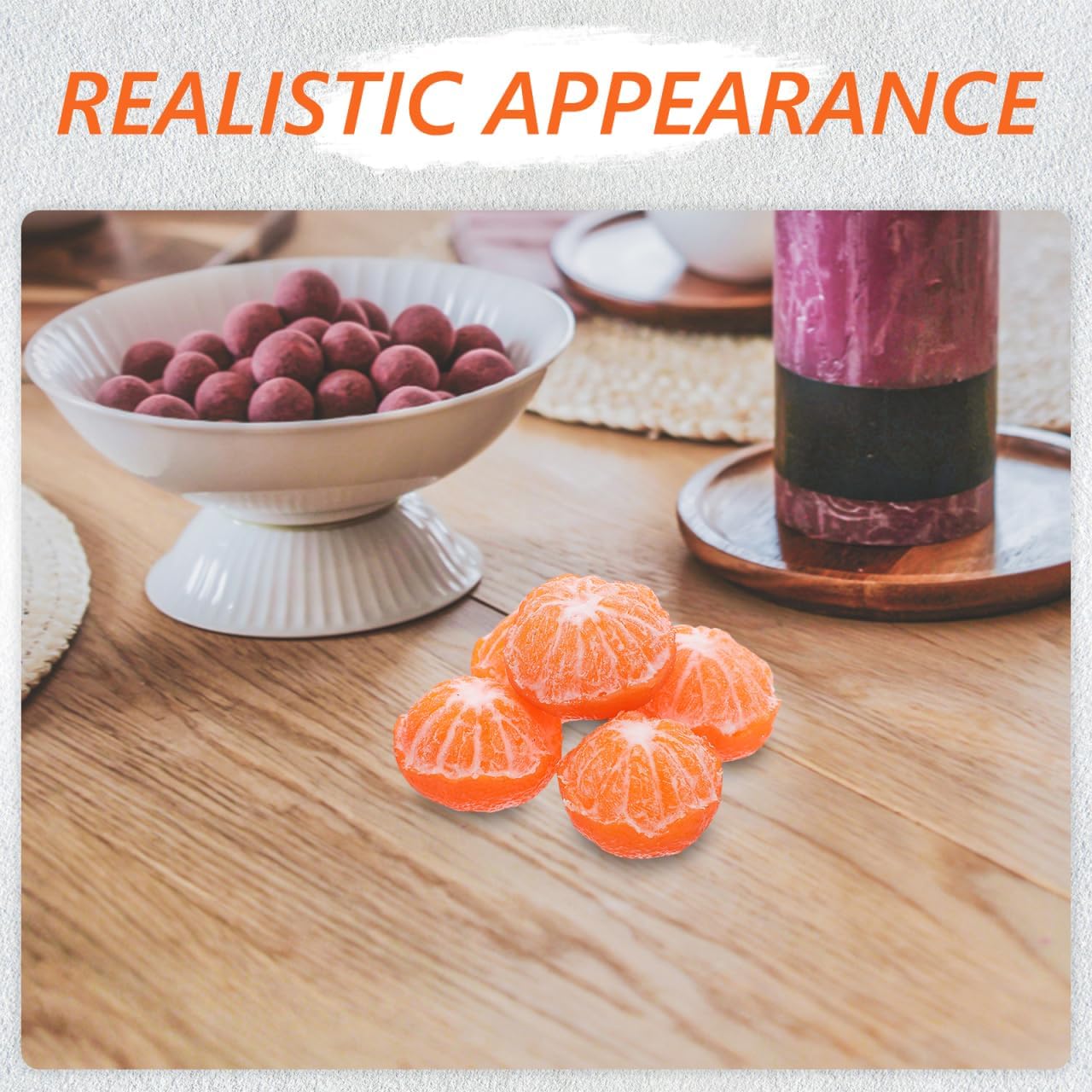Kichvoe 5pcs Realistic Artificial Oranges and Peeled Tangerine Models, Lifelike Plastic Fake Citrus Fruit Decor for Home, Party, Window Display, and Fruit Store Props