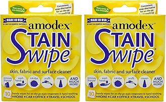 Amodex 10029 Stain Swipe Surface Cleaner Towelettes 10/Pkg, Оne Расk, None, Count (Pack of 2)