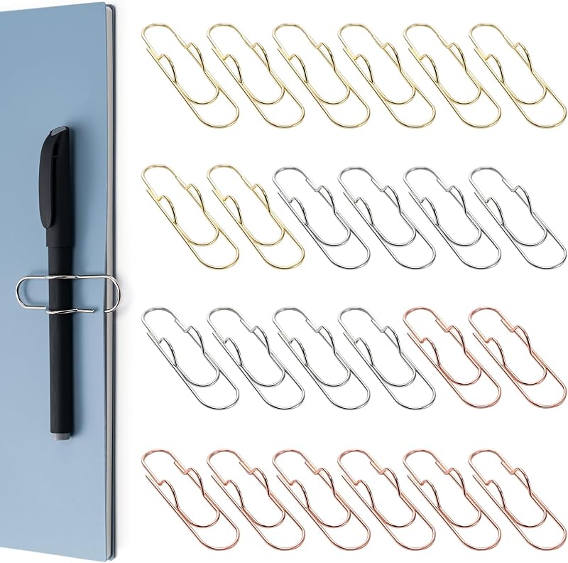 24 Pack Pen Holder for Notebook, Multi-Purpose Metal Paper Clip Pencil Holder, Easy to Use for Office,School,Bank,Classroom Must Haves,Teacher Supplies Accessories,Desk Organizer,Small Gift