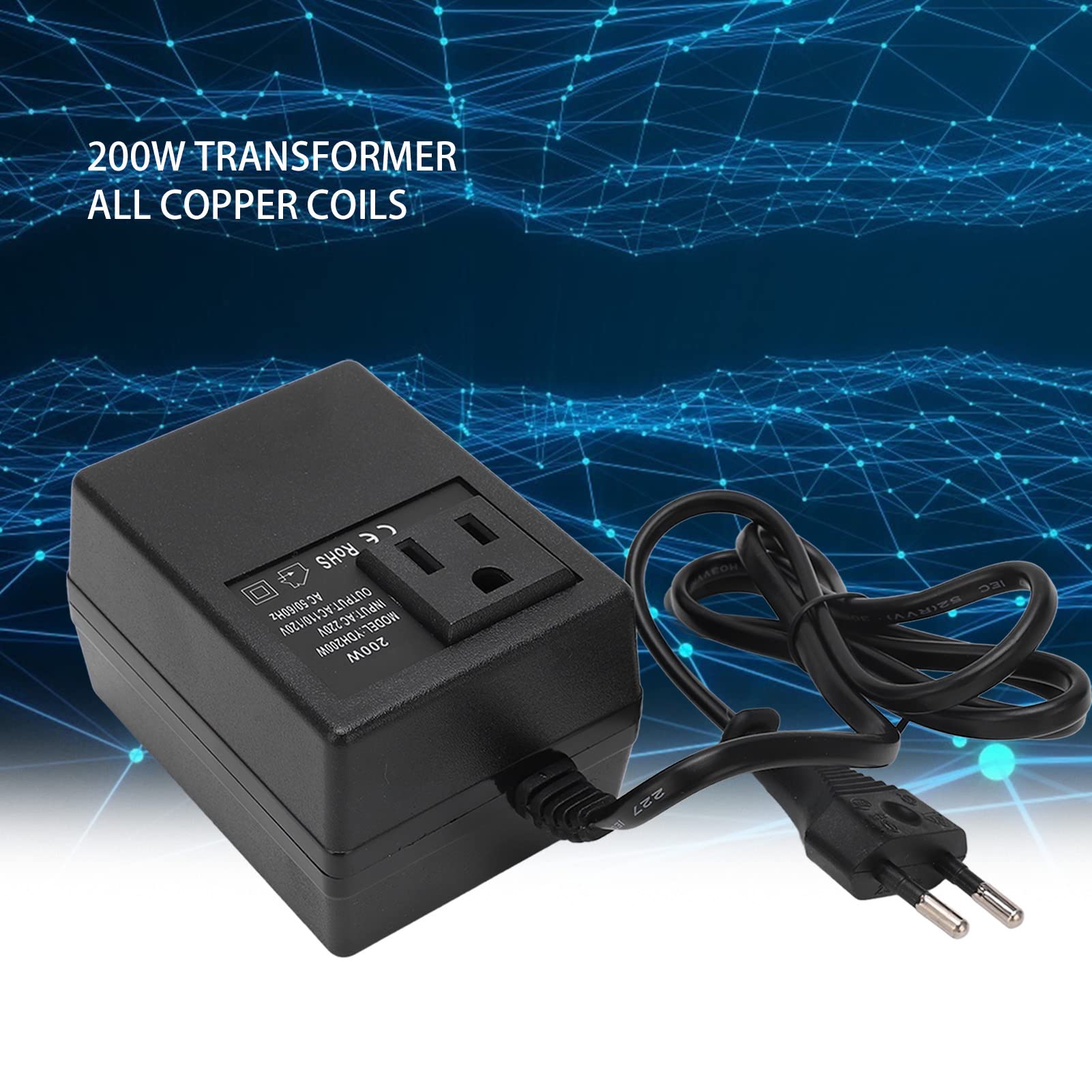 Adaptador Convertidor de Voltaje de Viaje, Adaptador de Enchufe de Viaje Universal ABS, Potencia Máxima de 200 W, Conversión de Voltaje Rápida para Viajes Internacionales, Viajeros de