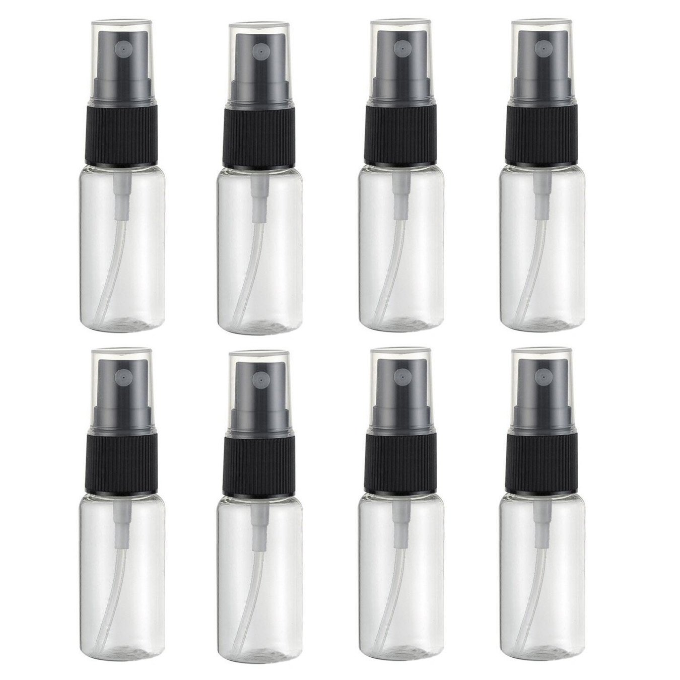 Uooom Transparent/Green 8Pcs 15Ml Beauty Plastic Atomiser Empty Spray Bottle Fine Mist Bottle Set (15Ml)